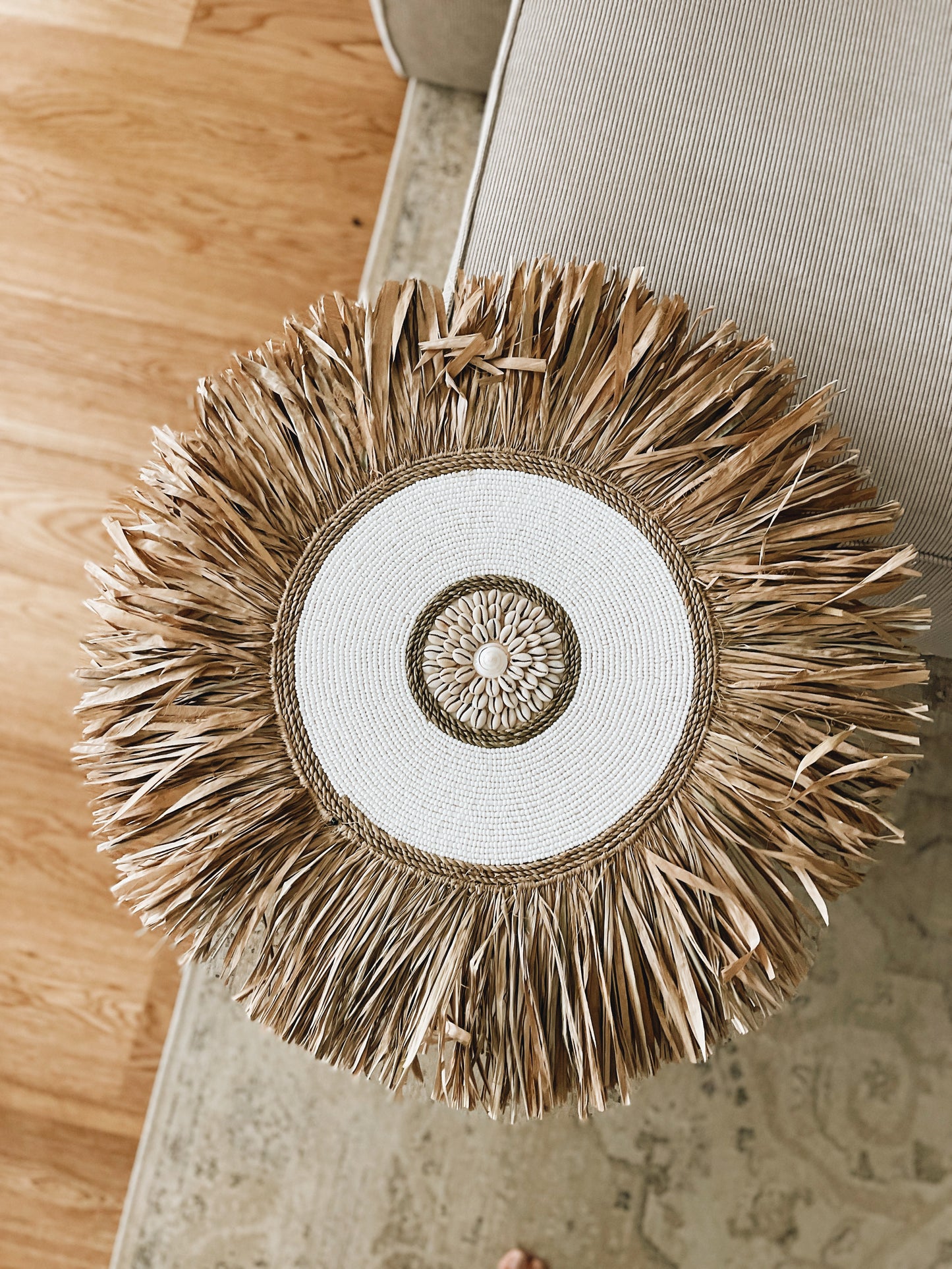 Atara Shell Wall Decor with Raffia - Sand Beach