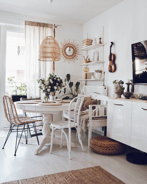 Large rattan wicker lampshade