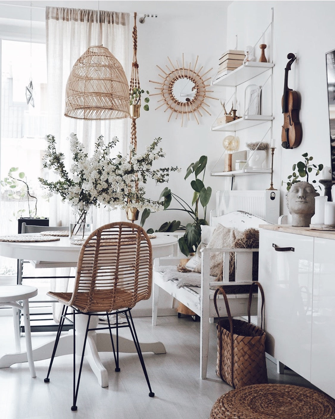 Large rattan lampshade