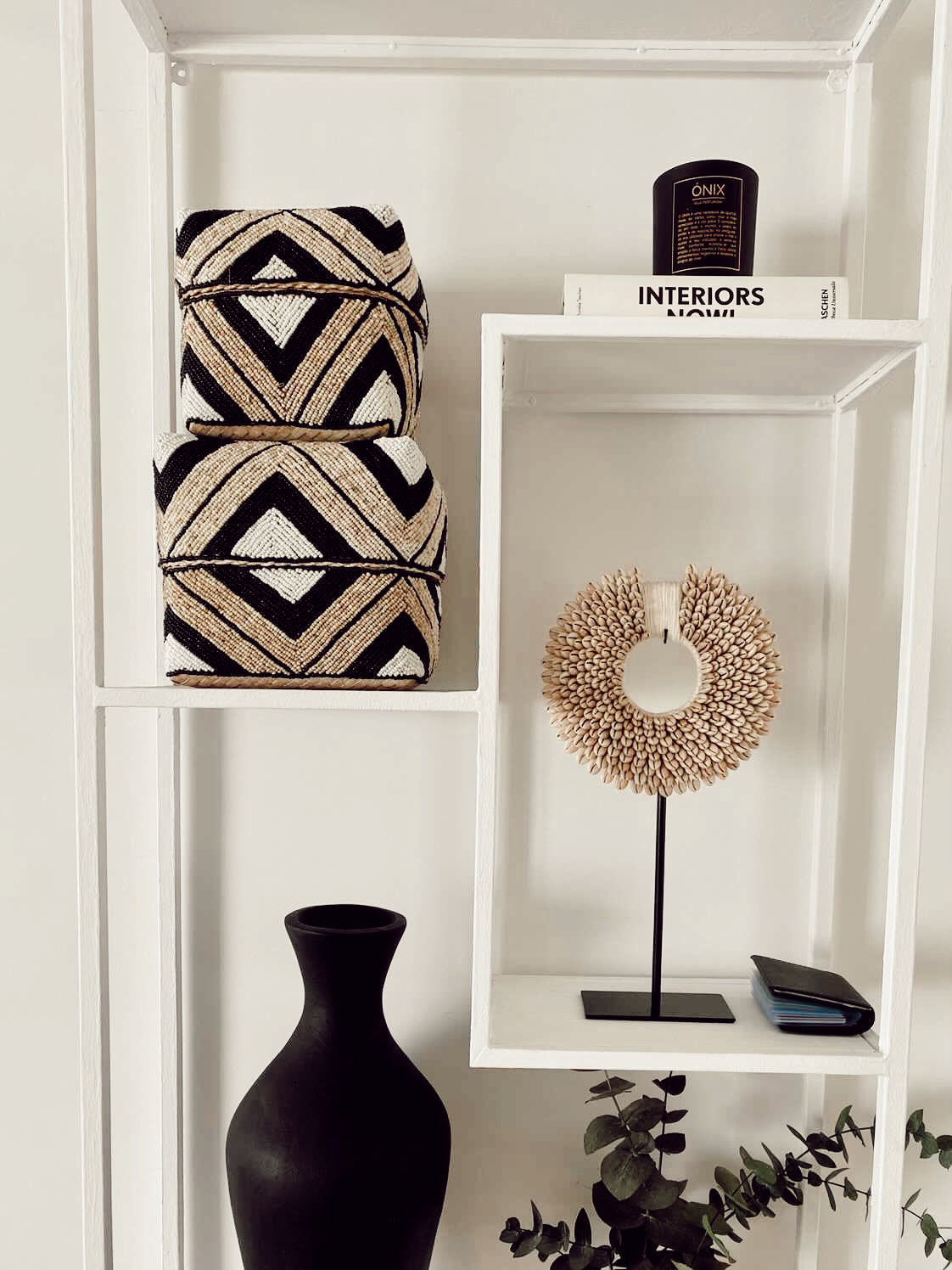 Cowrie Sunrise Shell Decor on Stand - S
