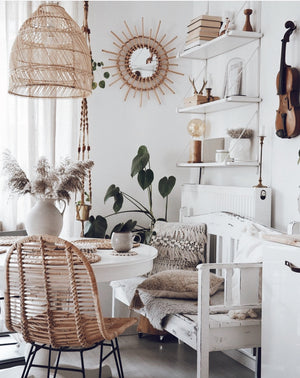 Large rattan pendant light