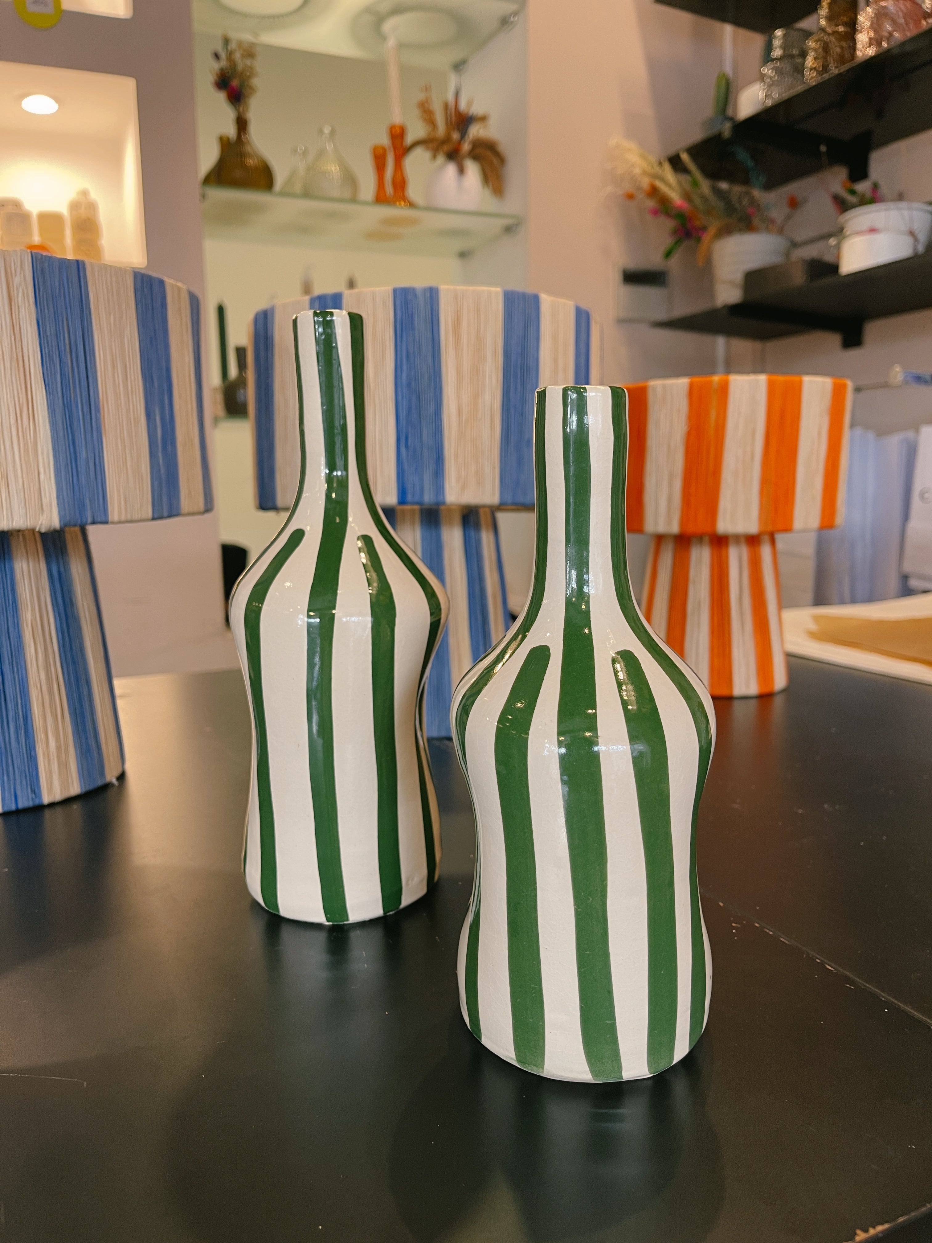 Striped Decorative Bottle Vase - s