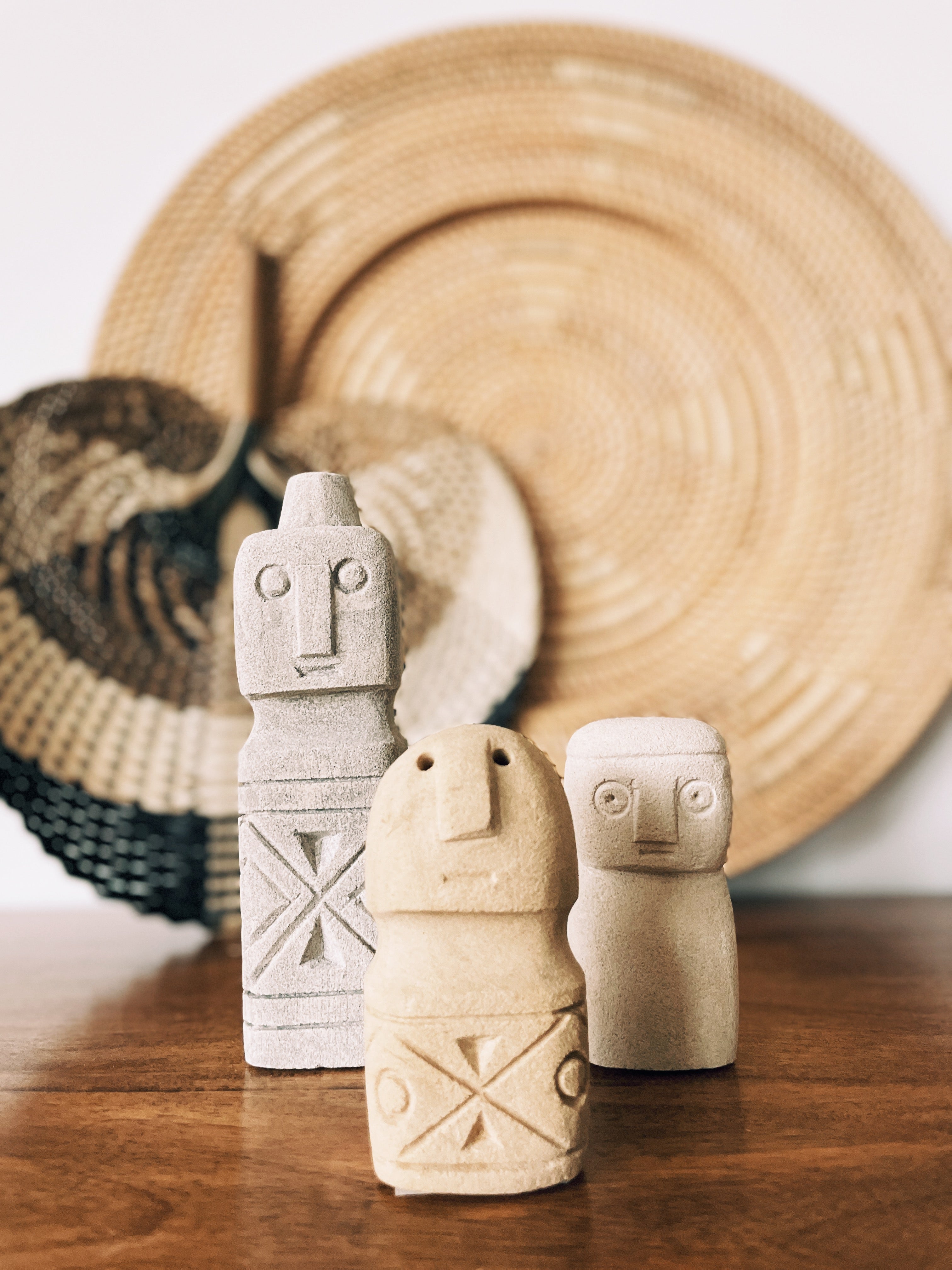 Conjunto Estatuetas de Pedra Maun Kik - Set de 3
