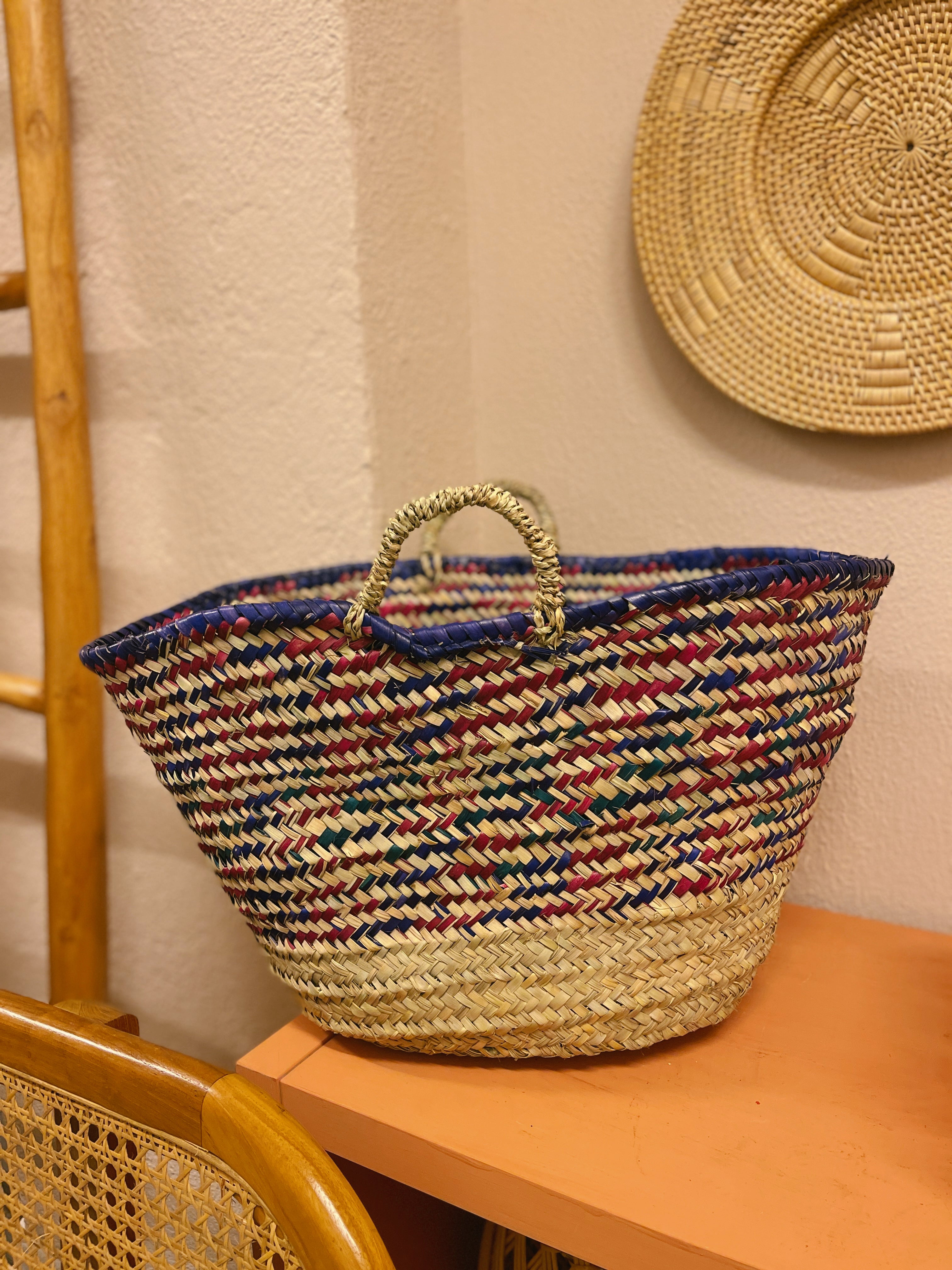 Milu Basket Bag - Purple Pattern