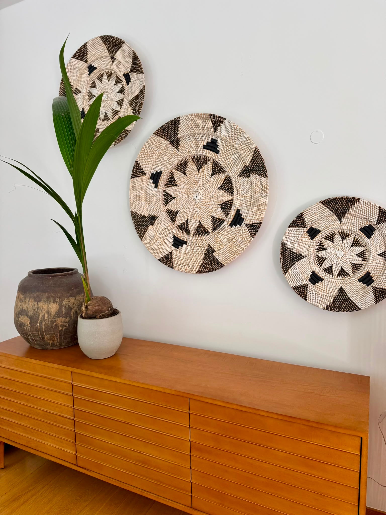 Wandbord Lombok Wit en Zwart - 30cm