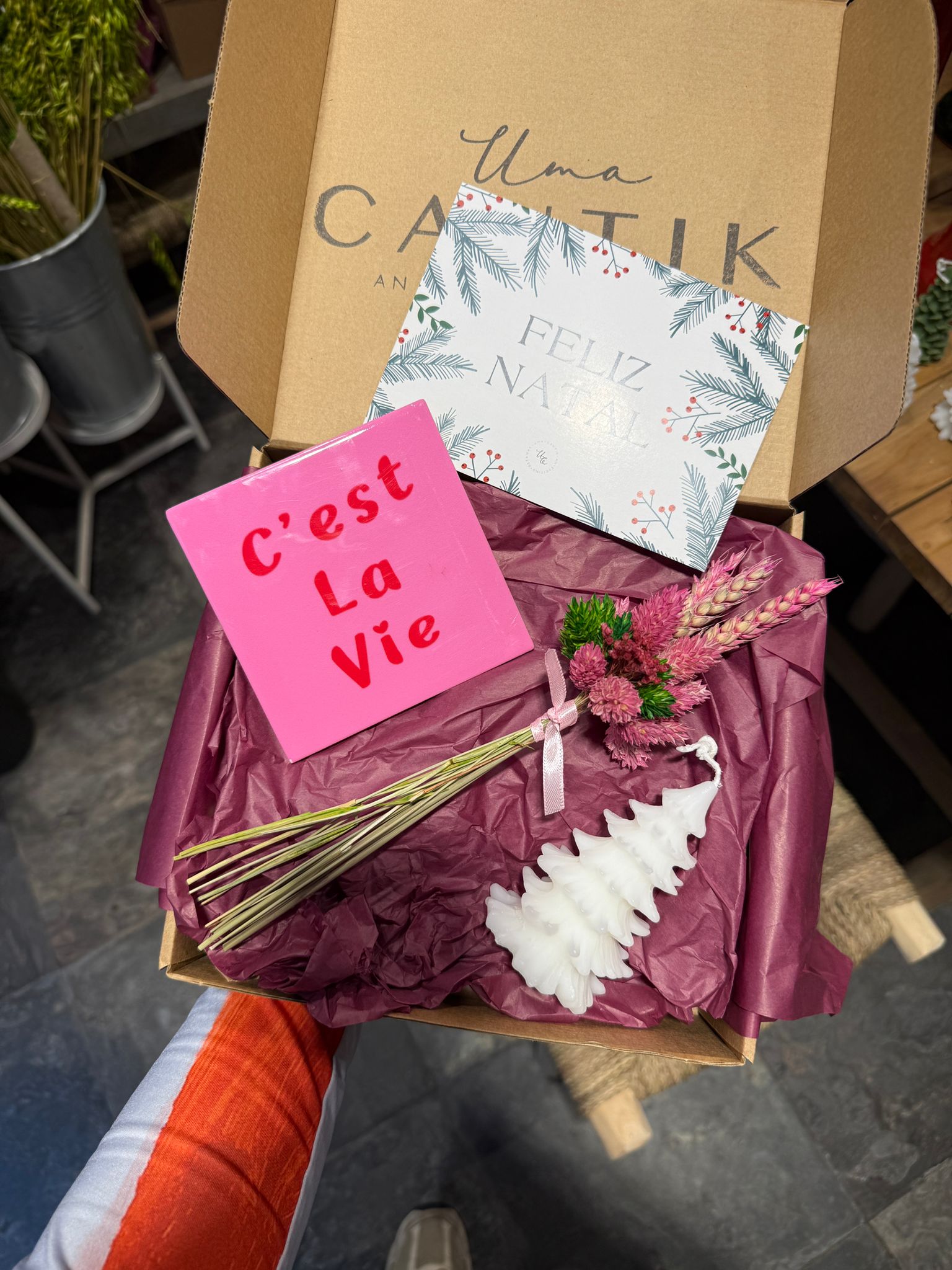 Scatola regalo Cuore e fiori secchi