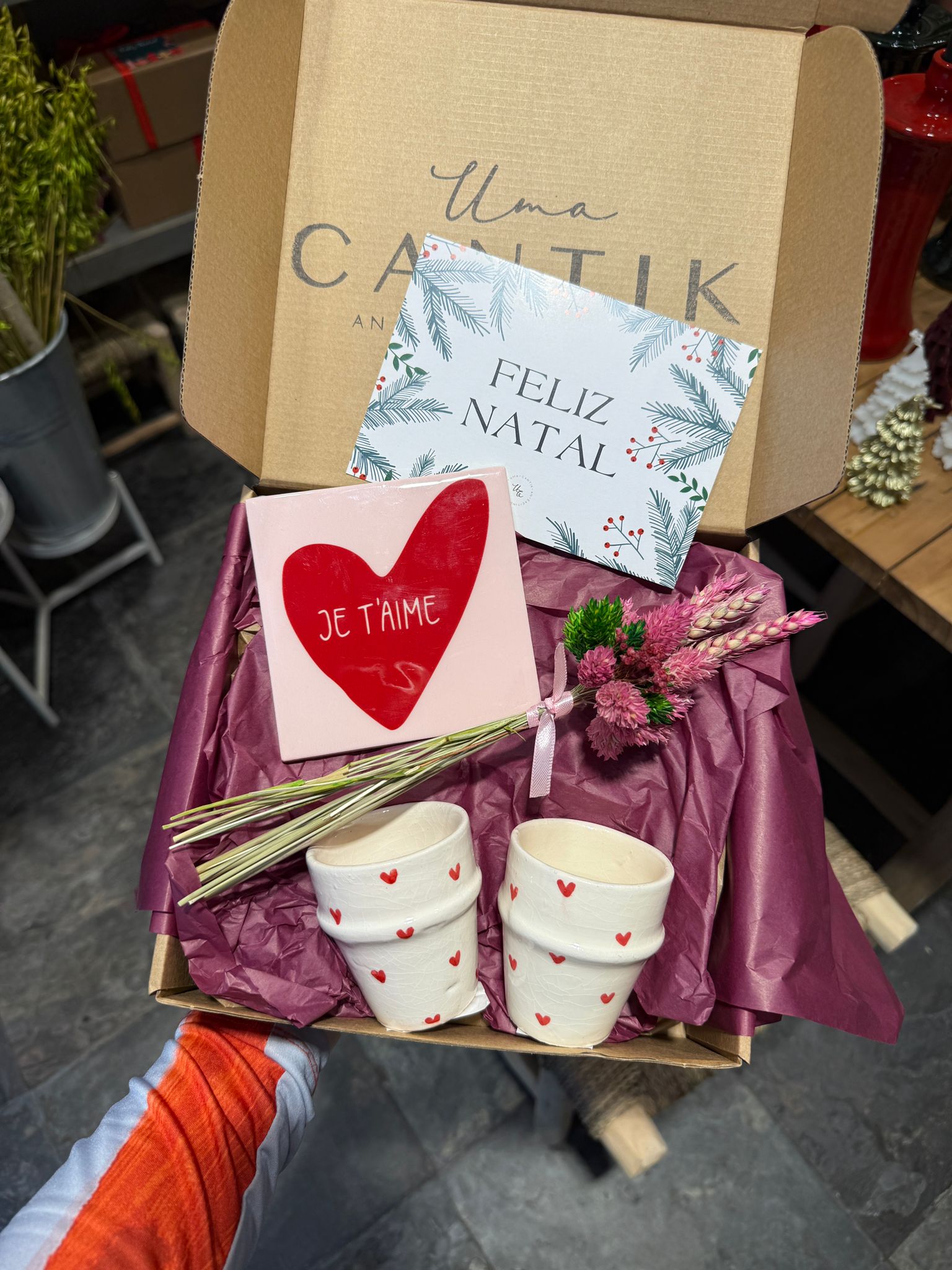 Scatola regalo Cuore e fiori secchi