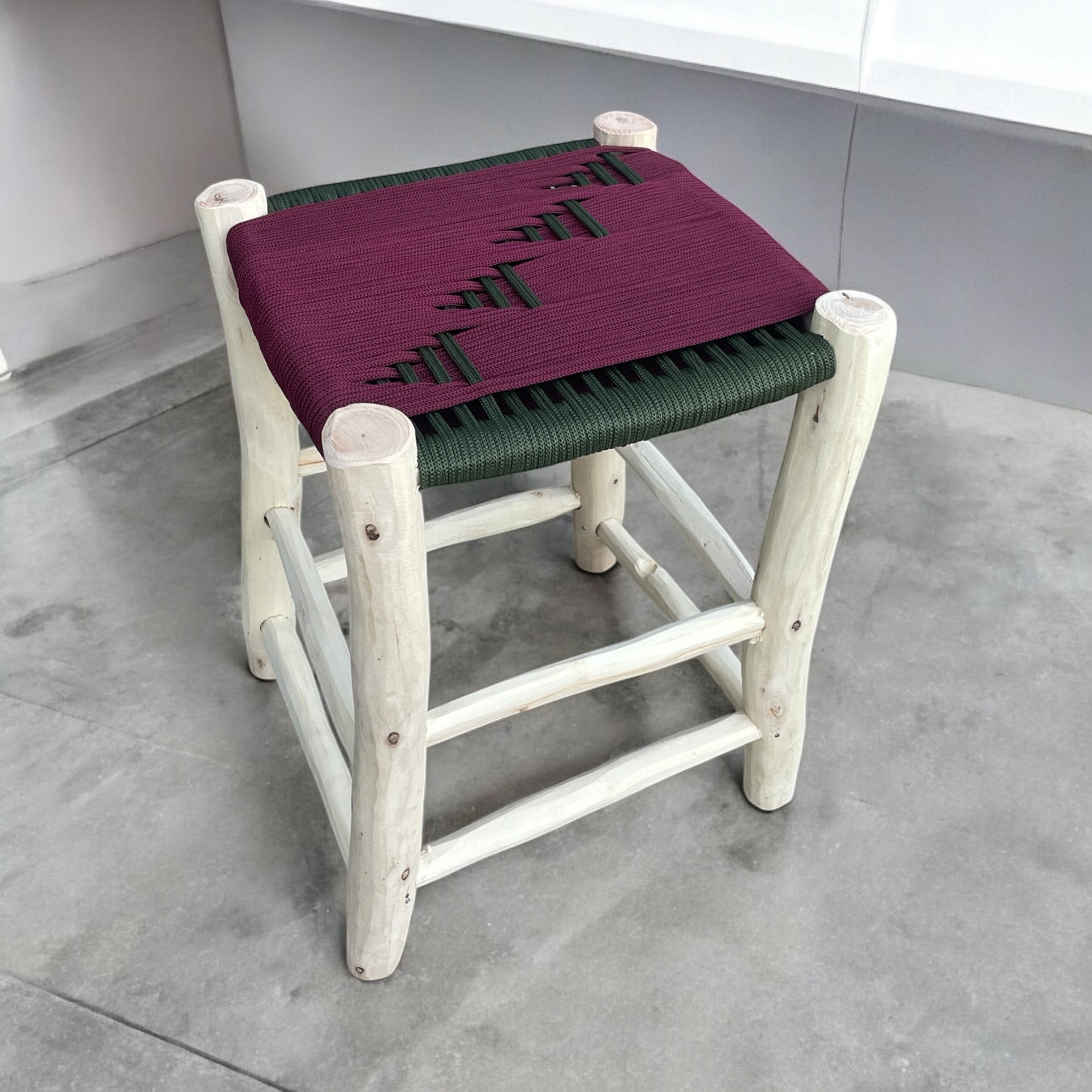 Ambon Stool - White & Green