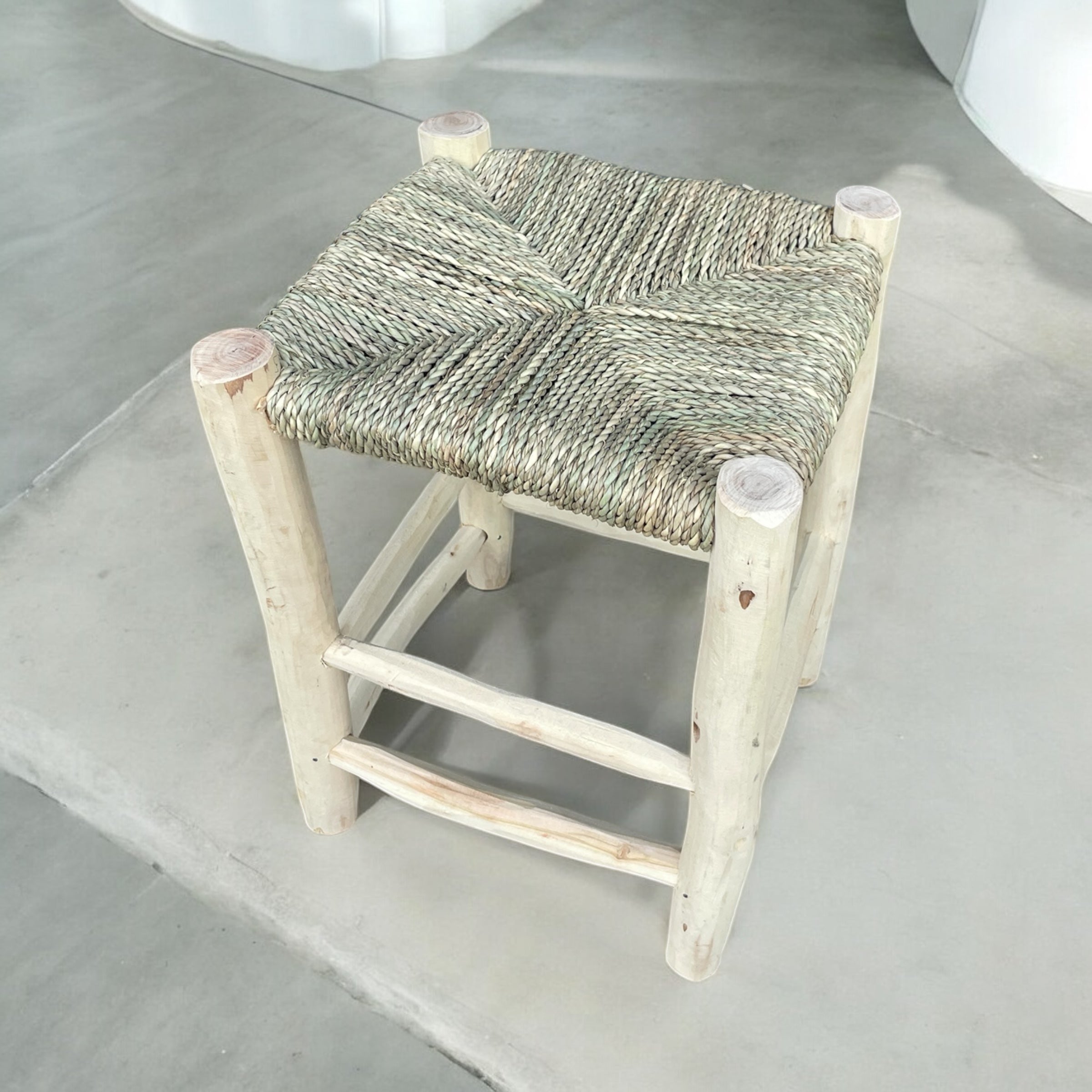 Ambon Stool - White & Green