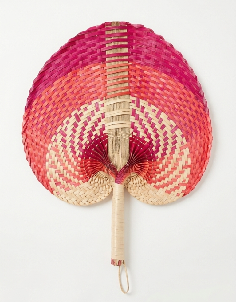 leque decorativo tricolor rosa