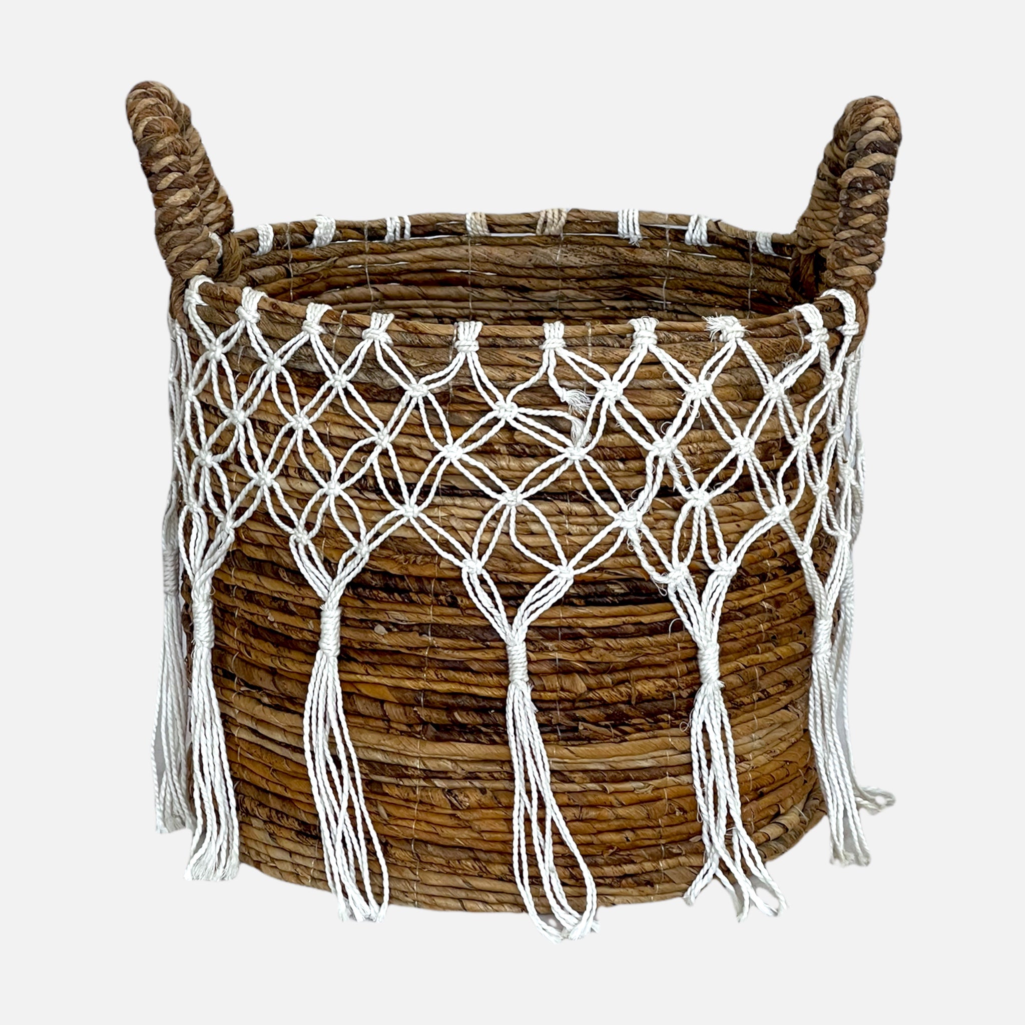 Cabalaki Basket White Fringes - L