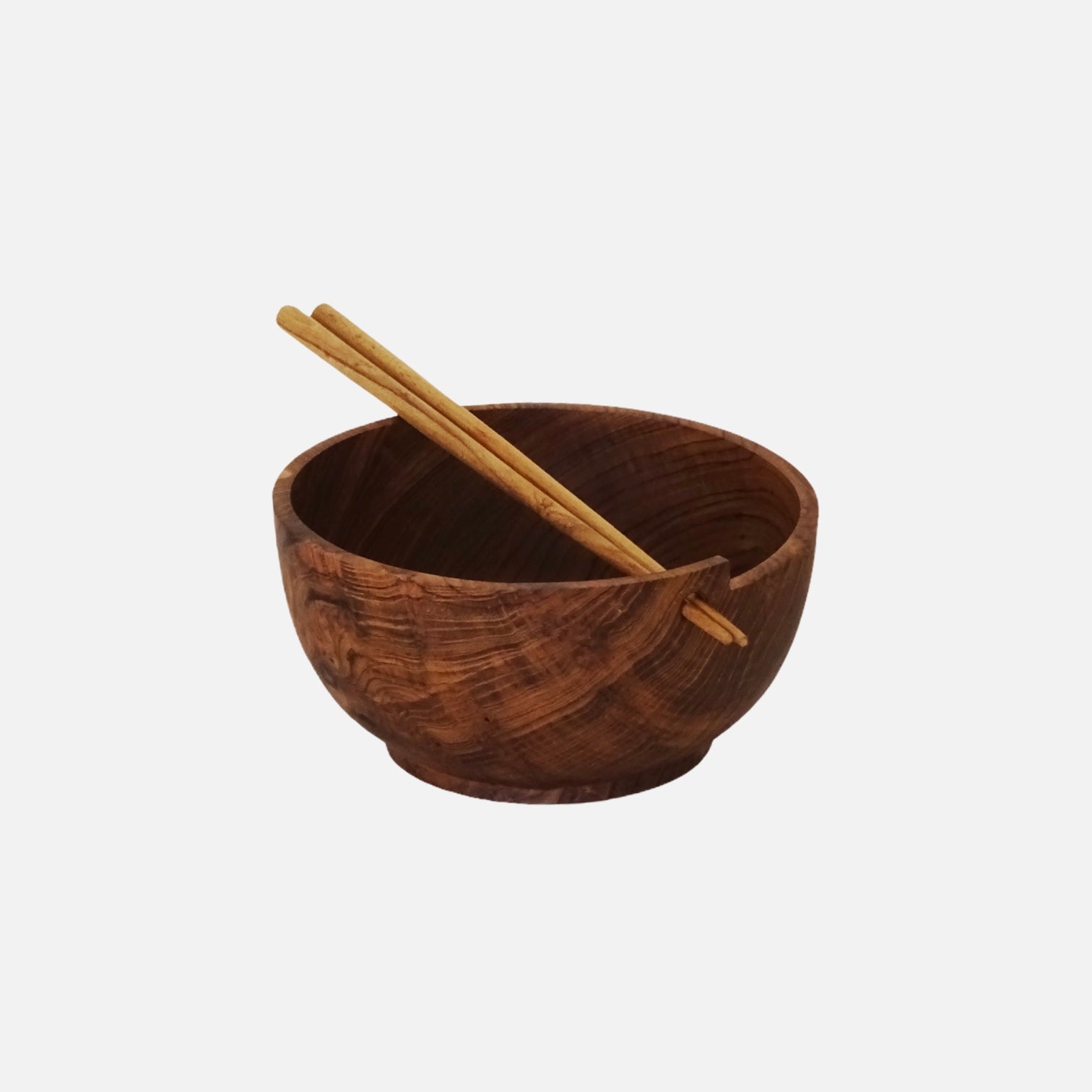 Taça Jawa em madeira com pauzinhos
